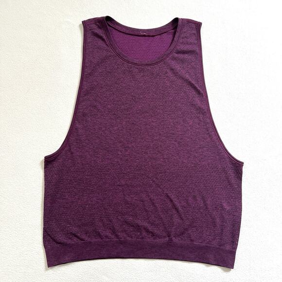 Lululemon Women Purple Aurora Black Breeze By Muscle Mesh Sleeveless Tank Top 10 - Picture 1 of 9